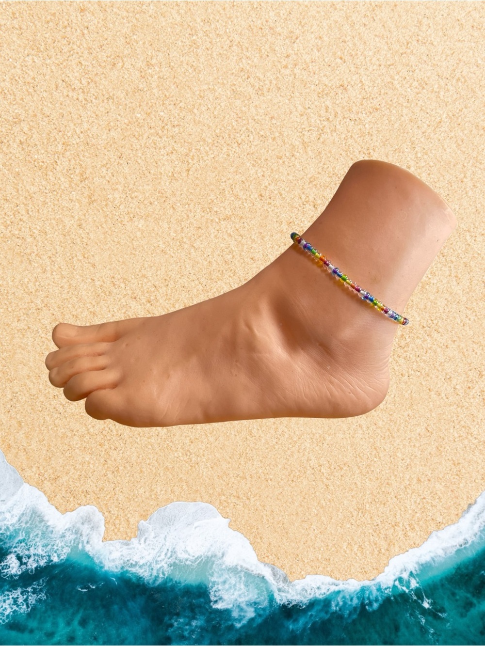 Colorful Multicolor Beaded Anklet - Women Jewelry